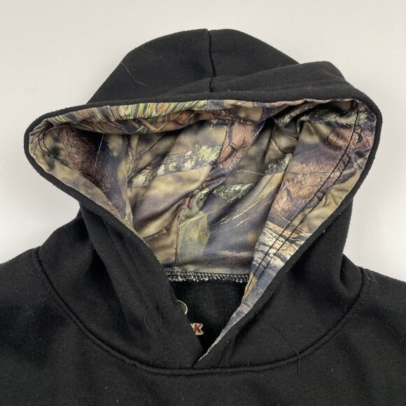 Mossy Oak Hoodie Sweatshirt Mens XL Camo Flag Pullover Hooded Outdoors Black - Picture 7 of 9